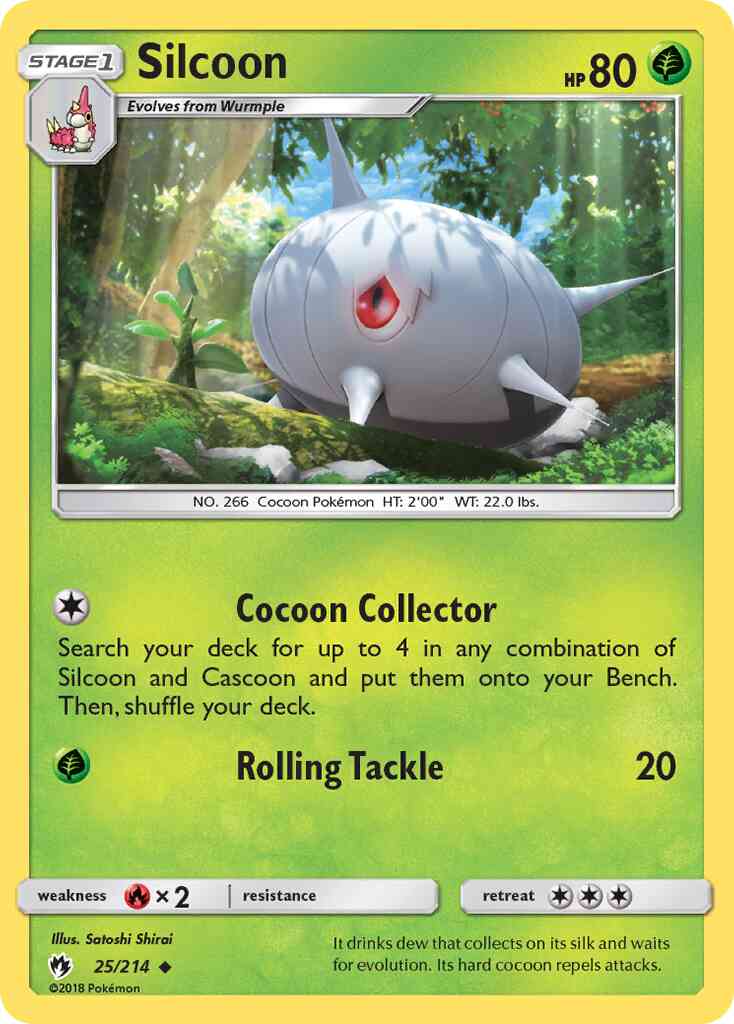 Silcoon - 25/214 - Uncommon [sm8-25] [Reverse Holo]