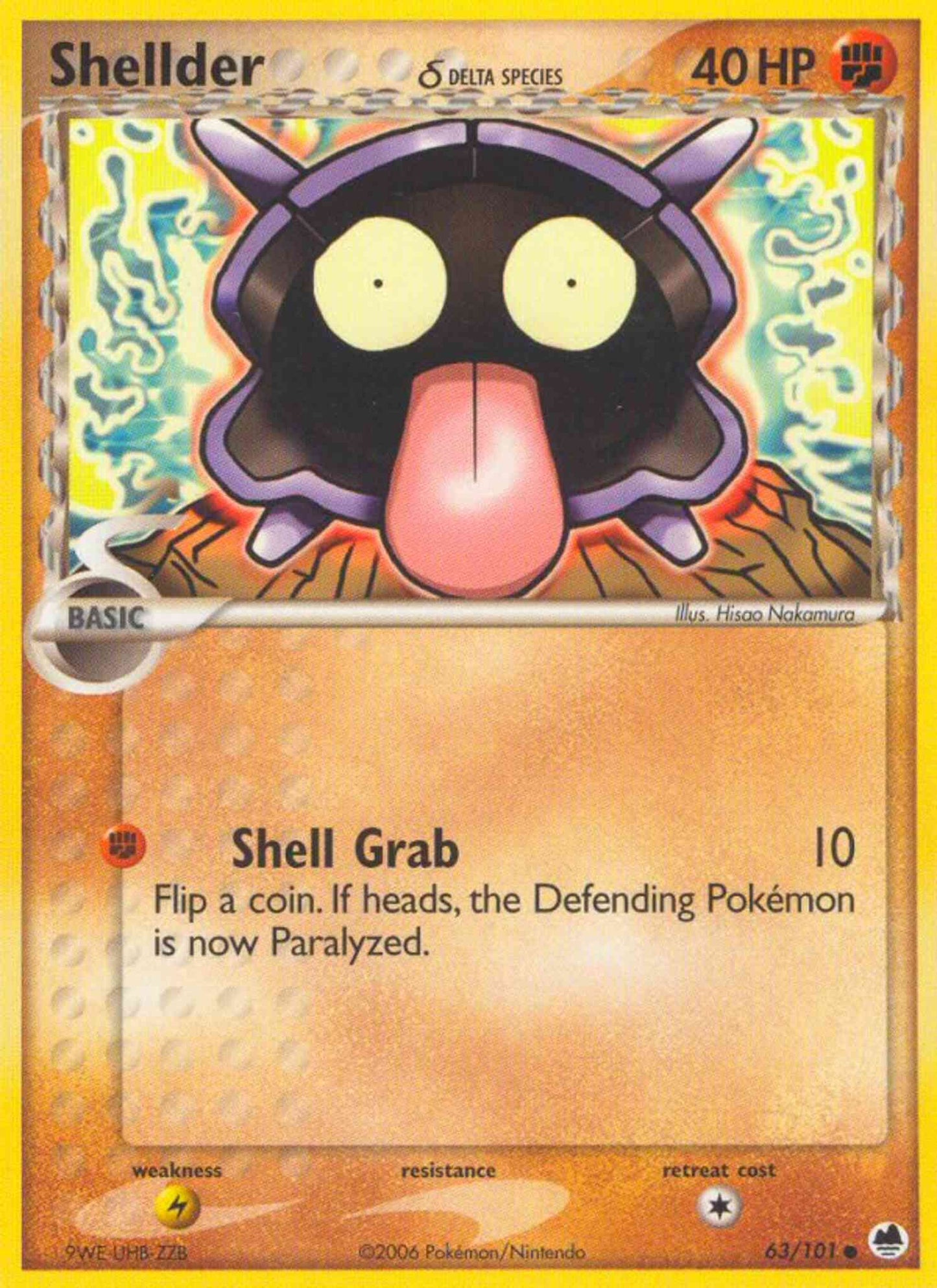 Shellder δ - 63/101 - Common [ex15-63] [Reverse Holo]