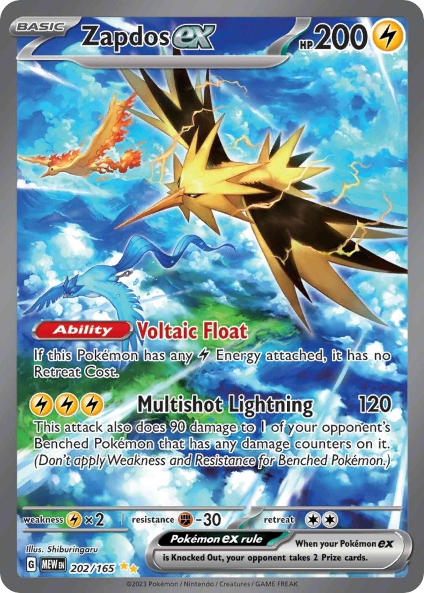 Zapdos ex - 202/165 - Special Illustration Rare [sv035-202] [Ultra]