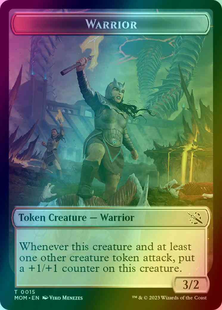 Warrior Token (15) // Wrenn and Realmbreaker Emblem (23) [March of the Machine: Tokens] [Foil]