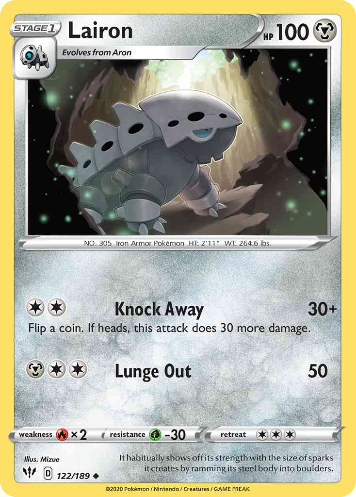 Lairon - 122/189 - Uncommon [swsh3-122] [Reverse Holo]