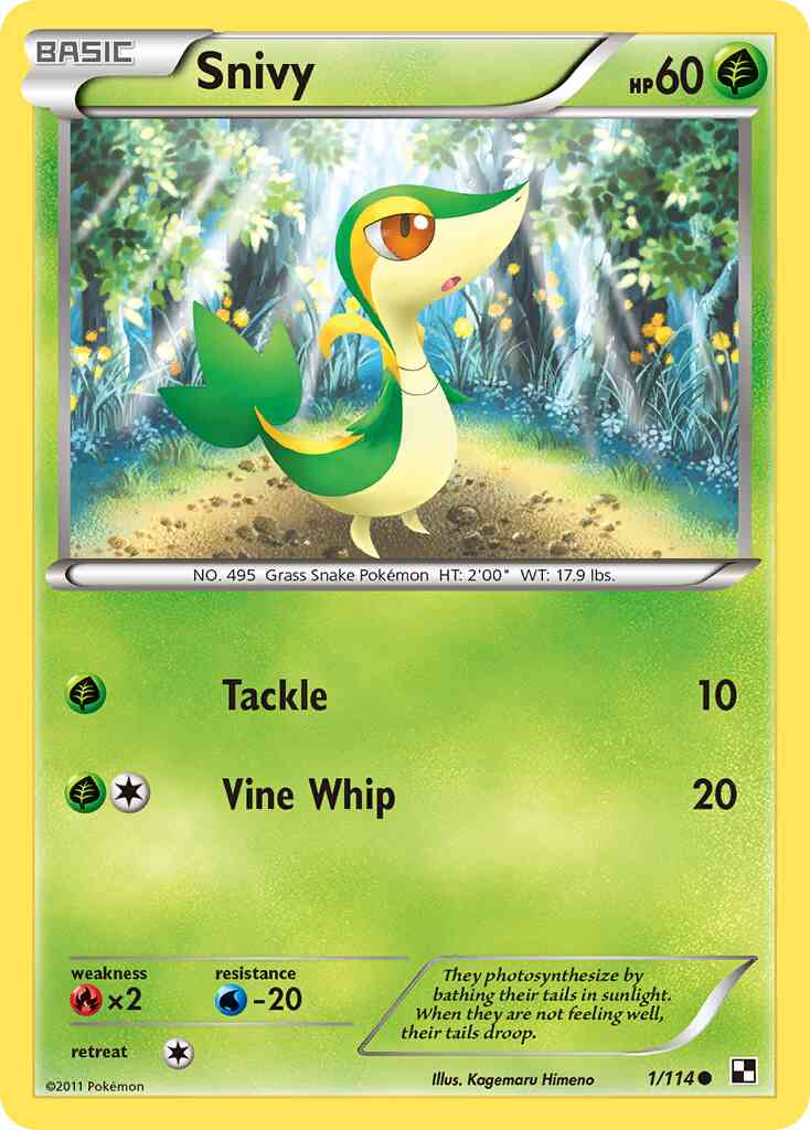 Snivy - 1/114 - Common [bw1-1] [Non-Holo]