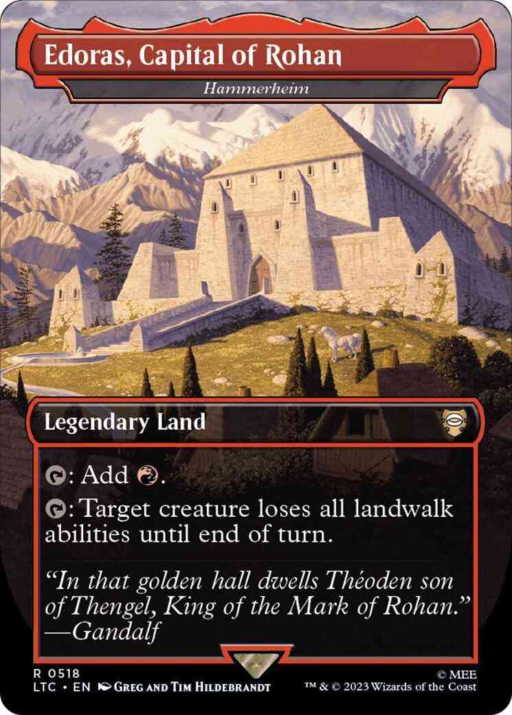 Edoras, Capital of Rohan - Hammerheim [518] [Borderless] [The Lord of the Rings: Tales of Middle-earth: Commander] [Non-Foil]