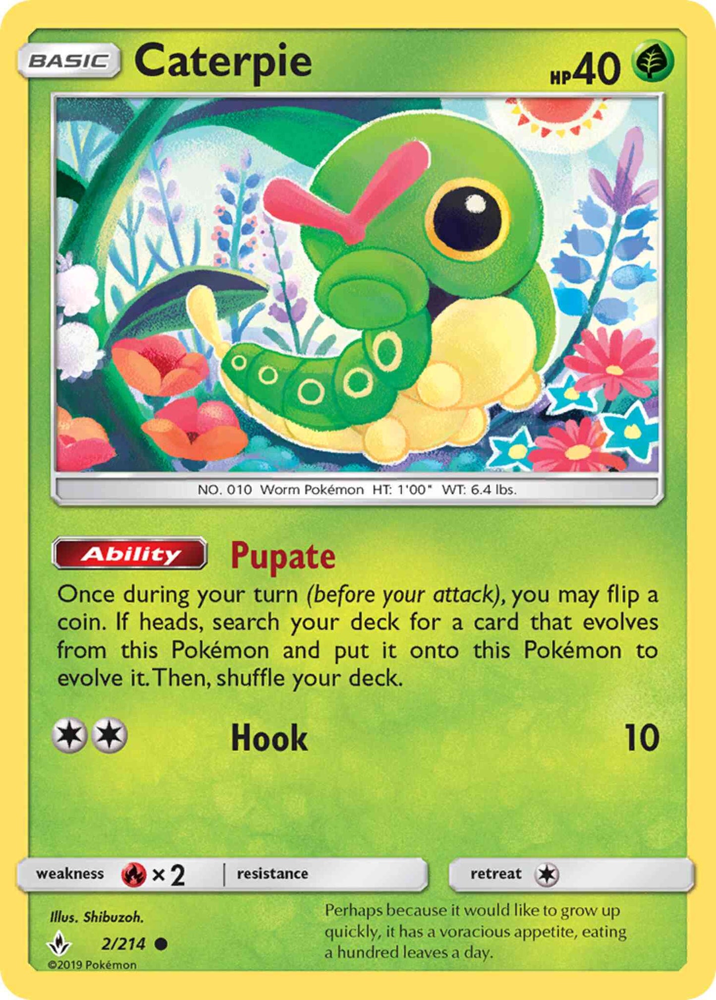 Caterpie - 2/214 - Common [sm10-2] [Non-Holo]