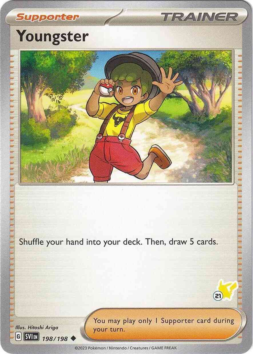 Youngster - 198/198 - Uncommon - Pikachu Stamp [ba03-PIK21] [Non-Holo]