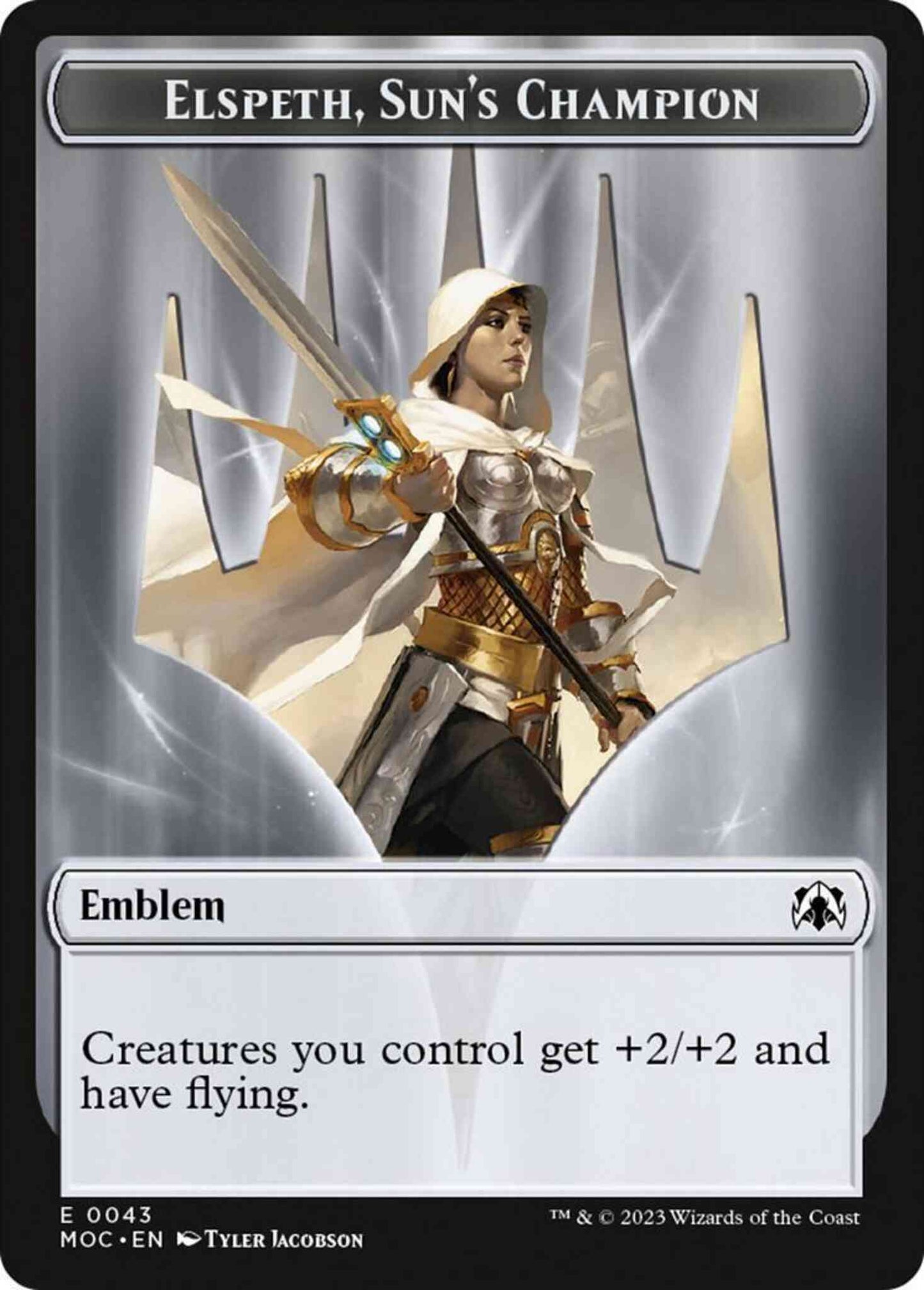 Elspeth, Sun's Champion Emblem (43) // Warrior Token (10) [March of the Machine: Commander: Tokens] [Non-Foil]