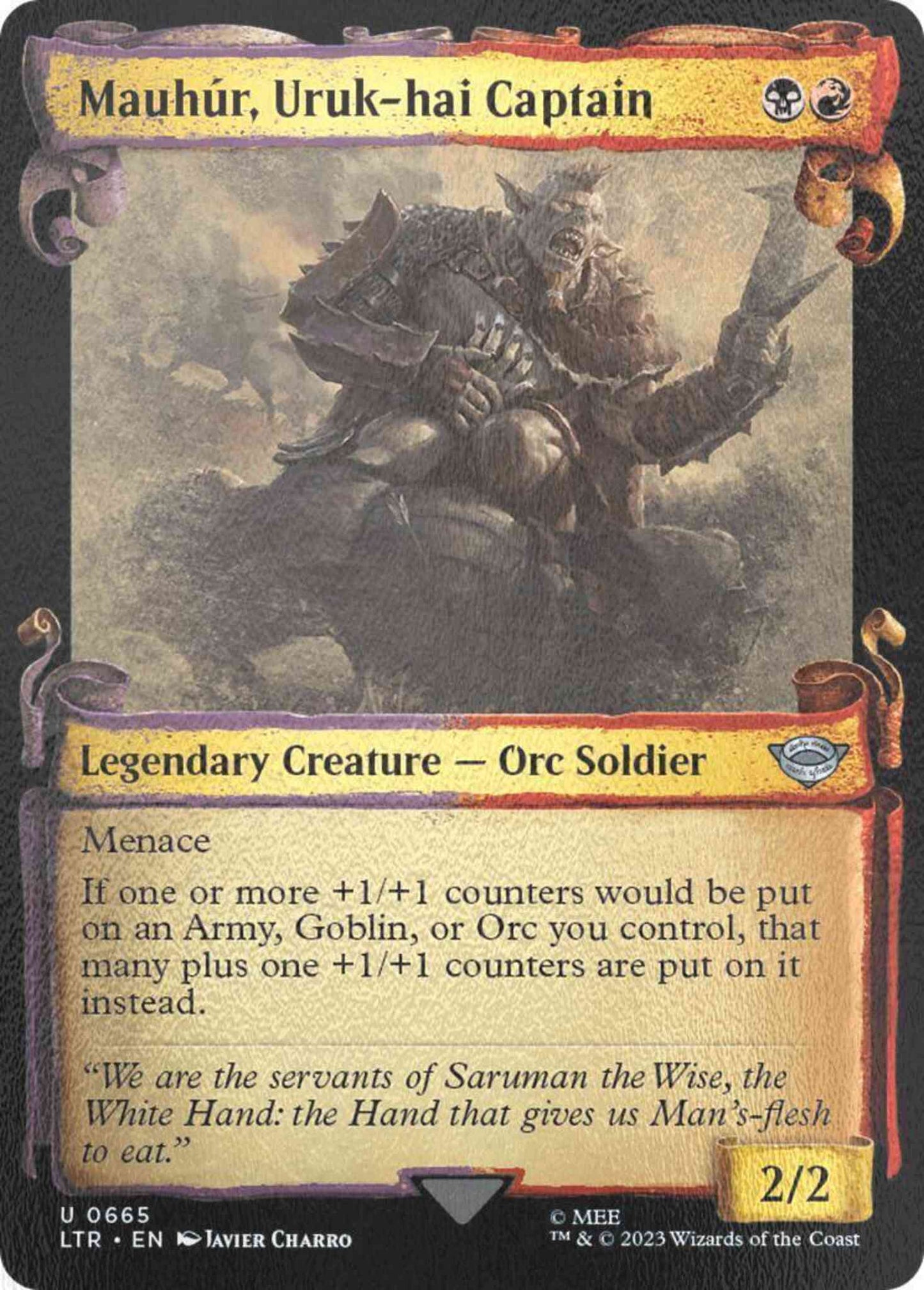 Mauhúr, Uruk-hai Captain [665] [Scrolls Showcase] [The Lord of the Rings: Tales of Middle-earth] [Silver Foil]