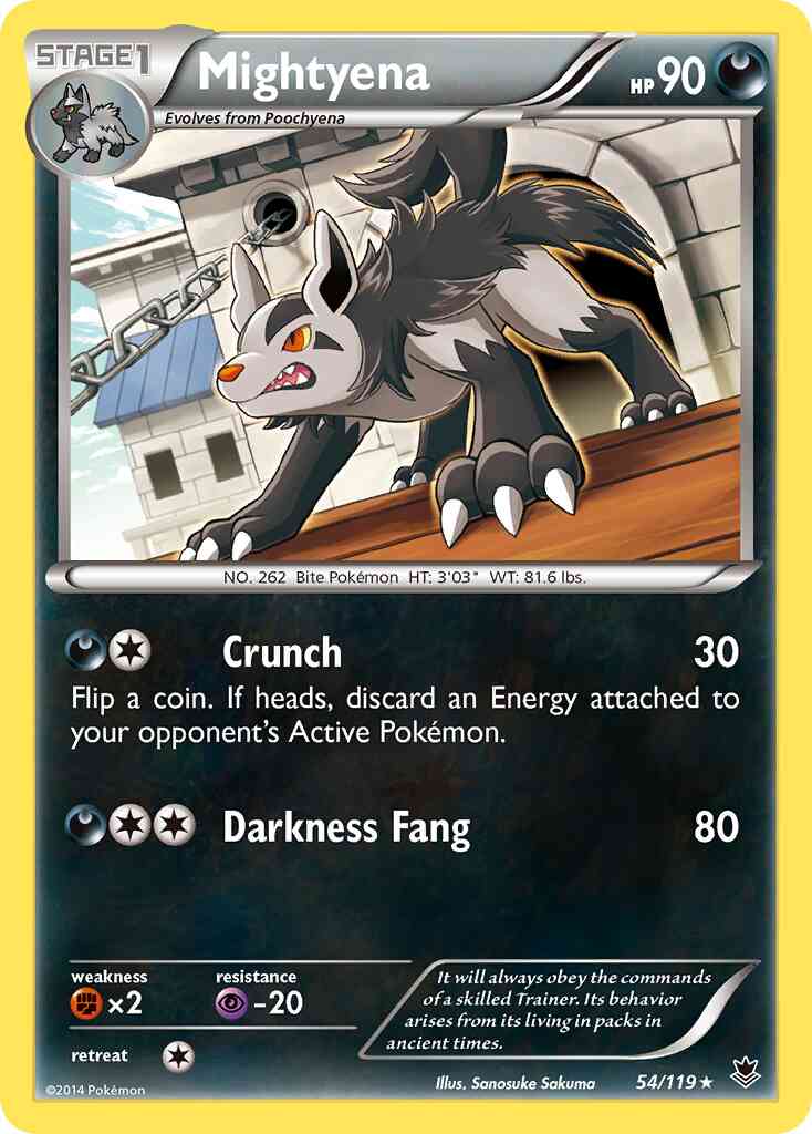 Mightyena - 54/119 - Rare [xy4-54] [Reverse Holo]