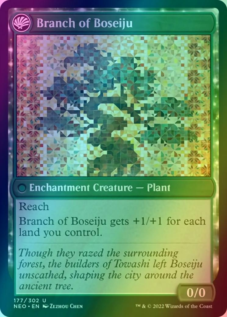 Boseiju Reaches Skyward // Branch of Boseiju [177] [Kamigawa: Neon Dynasty] [Foil]