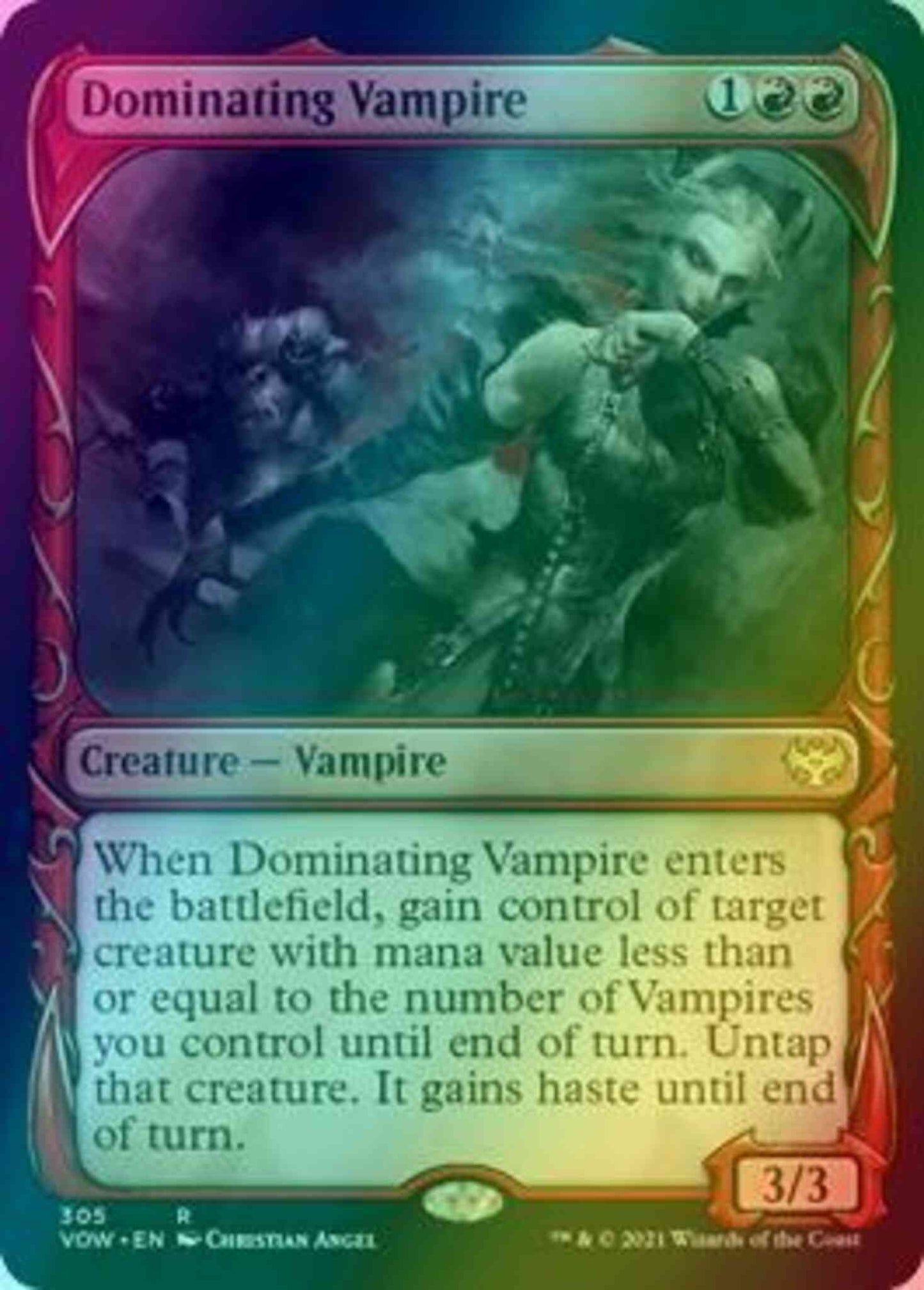 Dominating Vampire [305] [Fang Frame Showcase] [Innistrad: Crimson Vow] [Foil]