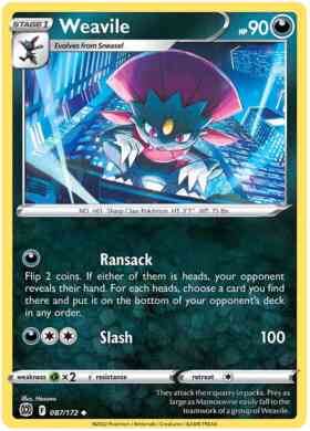 Weavile - 087/172 - Uncommon [swsh9-087] [Non-Holo]