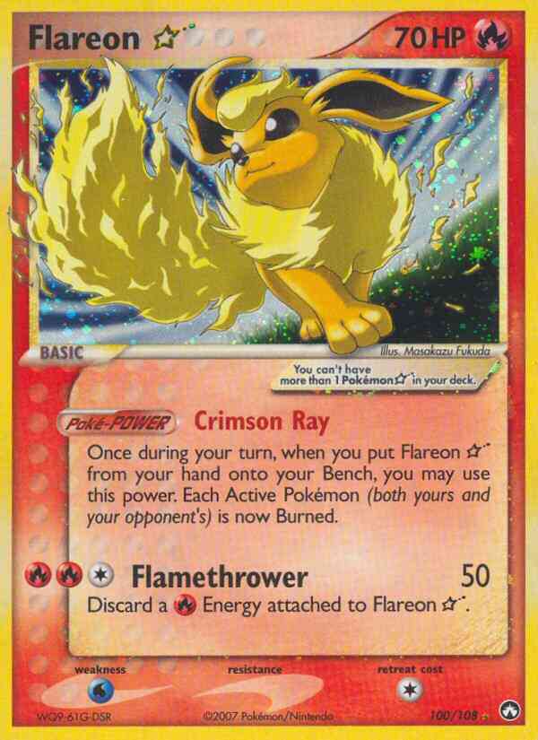 Flareon Star - 100/108 - Rare Holo [ex16-100] [Holo]