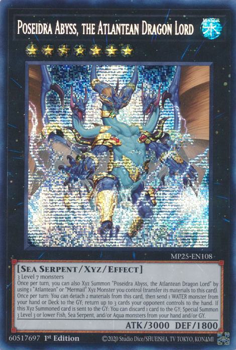 Poseidra Abyss, the Atlantean Dragon Lord - MP25-EN108 - Prismatic Secret Rare - 1st Edition