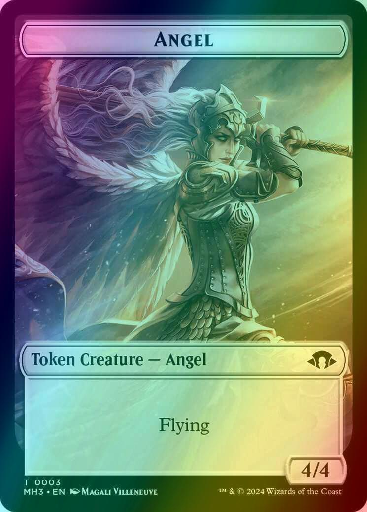 Angel Token (03) // Eldrazi Spawn Token (02) [Modern Horizons 3: Tokens] [Foil]