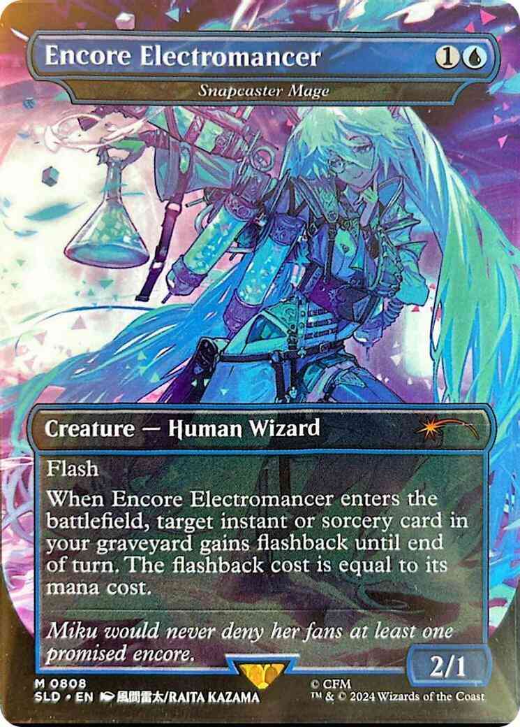 Encore Electromancer - Snapcaster Mage [0808] [Borderless] [Hatsune Miku: Sakura Superstar] [Secret Lair Drop] [Foil]