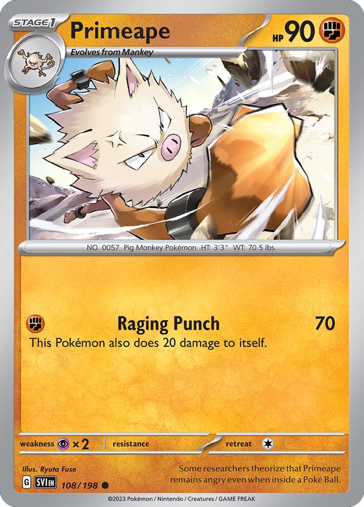 Primeape - 108/198 - Common [sv01-108] [Non-Holo]