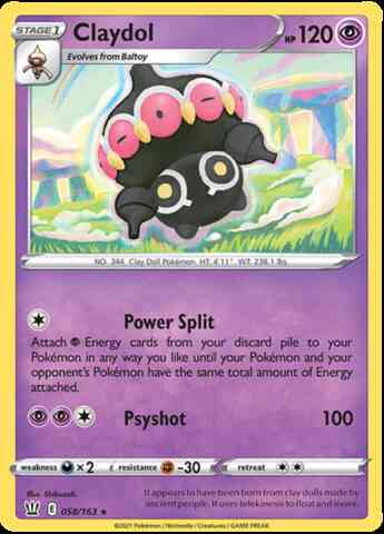 Claydol - 058/163 - Rare [swsh5-058] [Reverse Holo]