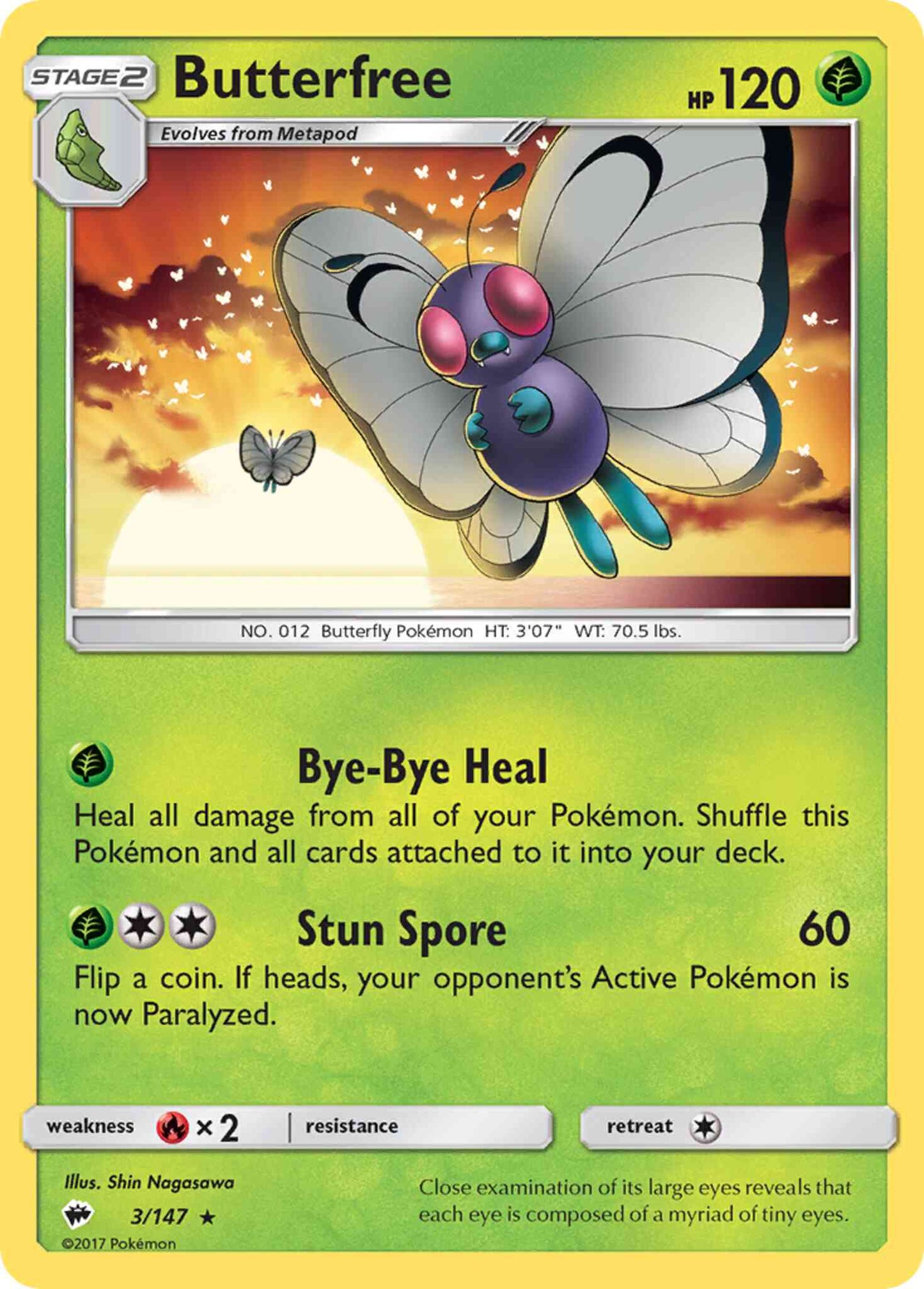 Butterfree - 3/147 - Rare [sm3-3] [Non-Holo]