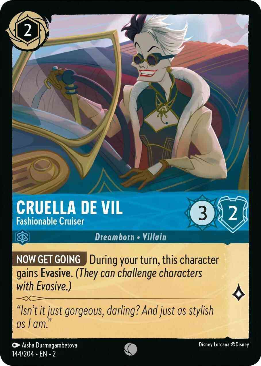 Cruella De Vil - Fashionable Cruiser - 144/204 [Rise Of The Floodborn] [Non-Foil]