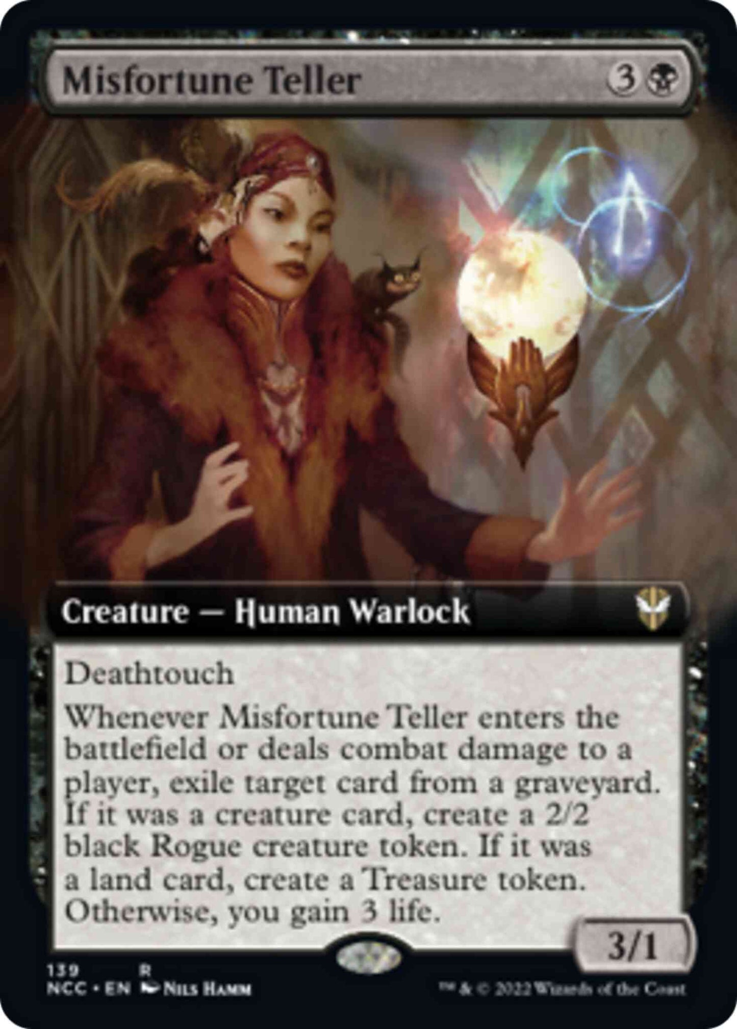 Misfortune Teller [139] [Extended Art] [Streets of New Capenna: Commander] [Non-Foil]
