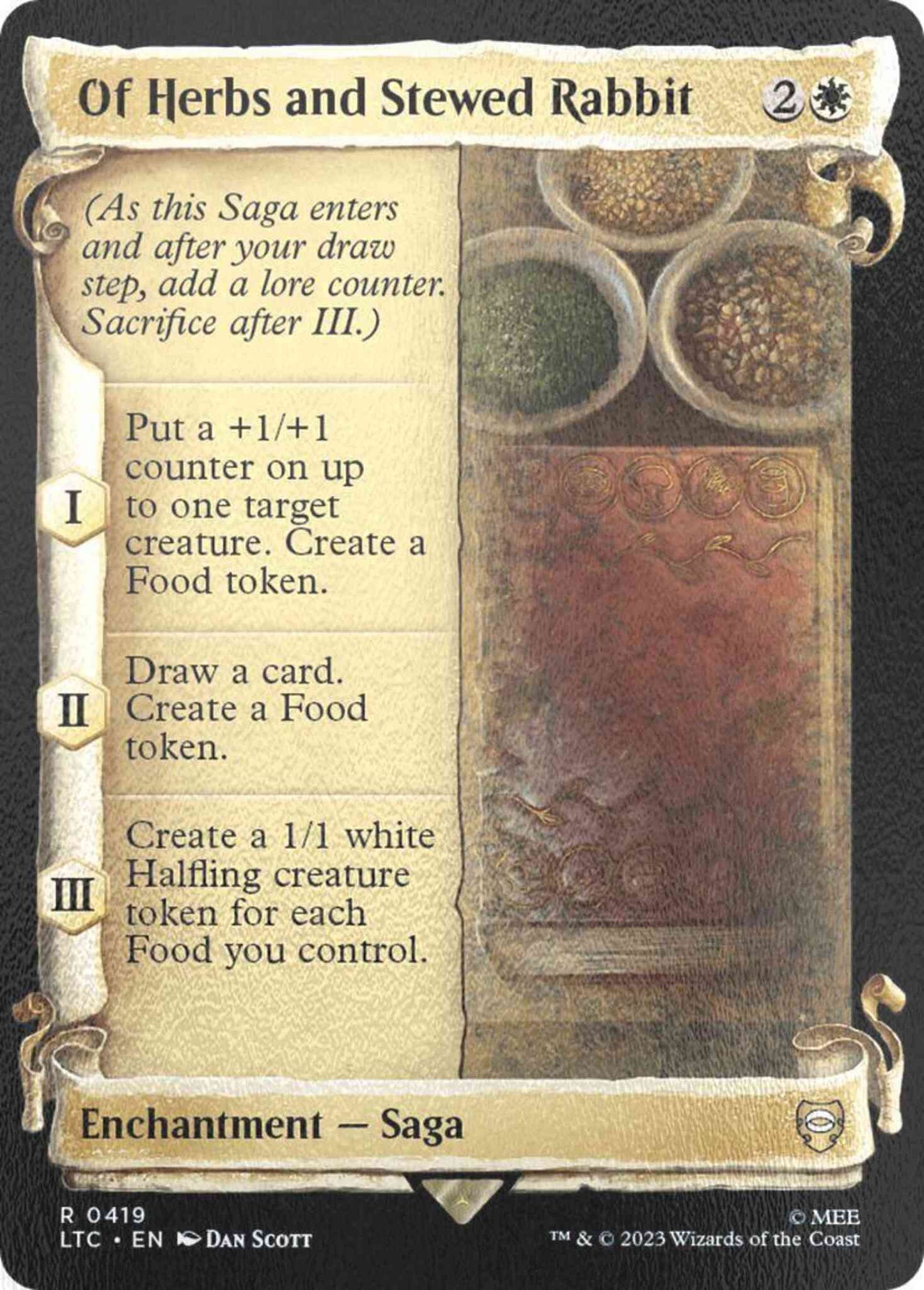Of Herbs and Stewed Rabbit [419] [Scrolls Showcase] [The Lord of the Rings: Tales of Middle-earth: Commander] [Silver Foil]