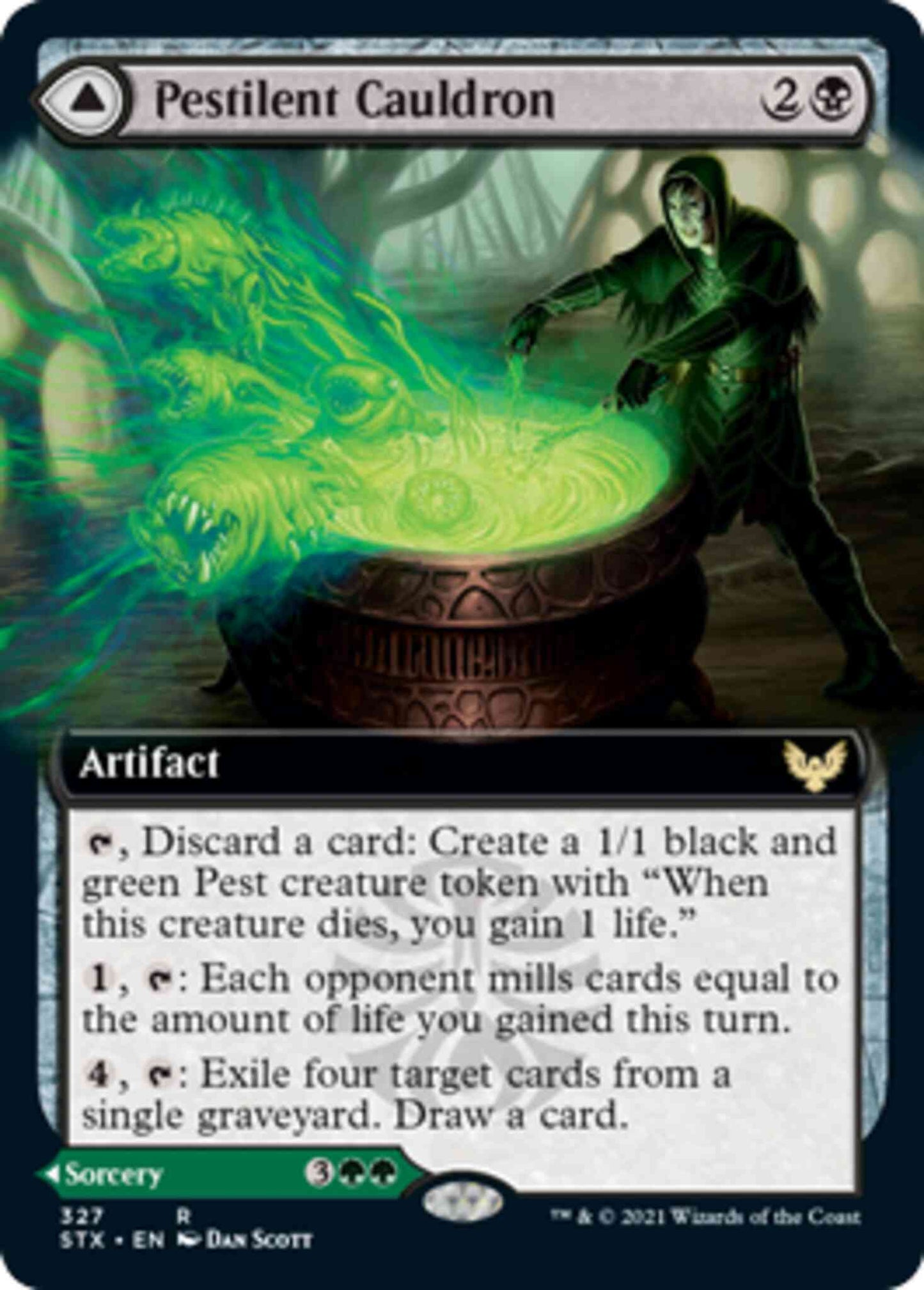 Pestilent Cauldron // Restorative Burst [327] [Extended Art] [Strixhaven: School of Mages] [Non-Foil]