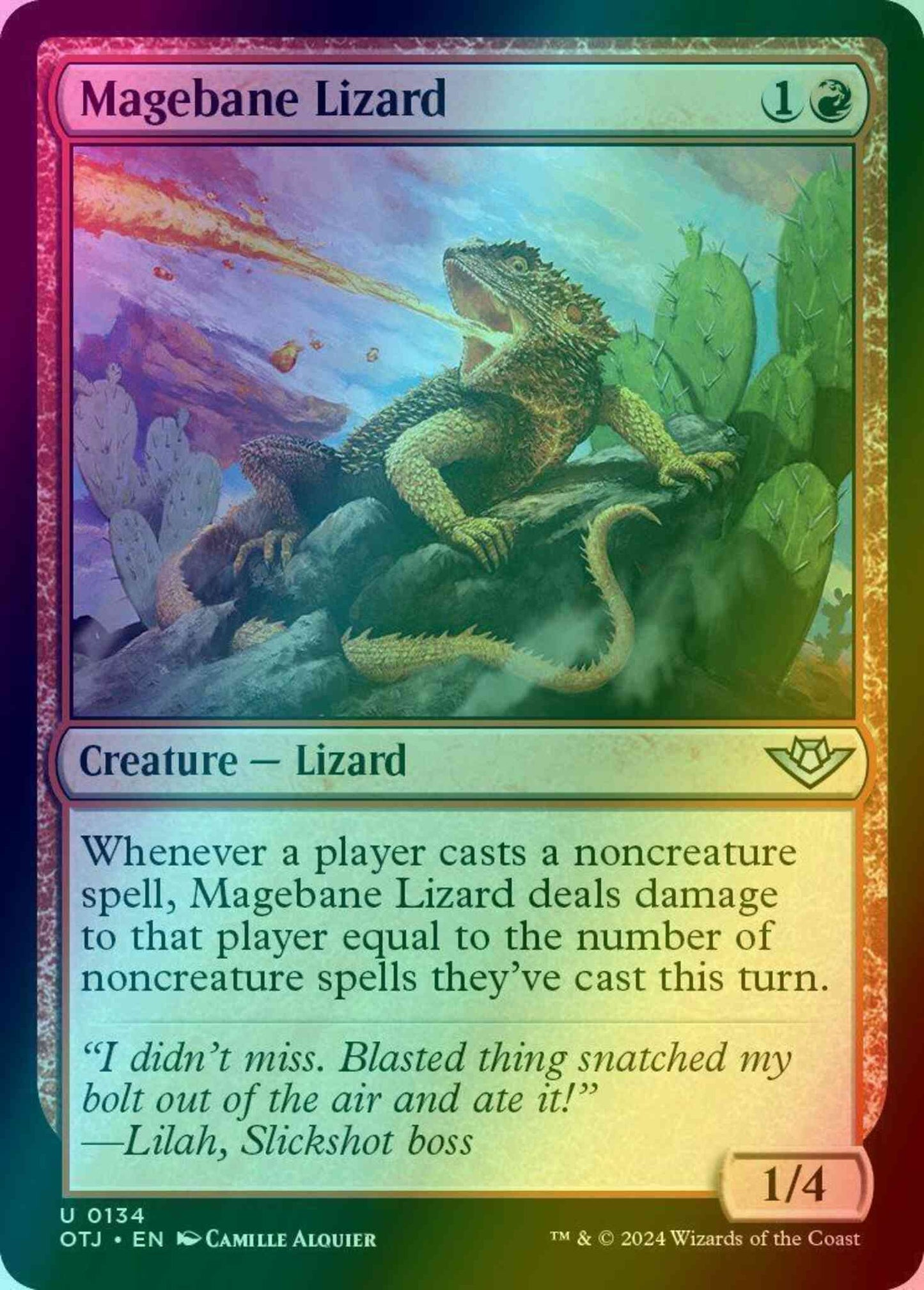 Magebane Lizard [134] [Outlaws of Thunder Junction] [Foil]