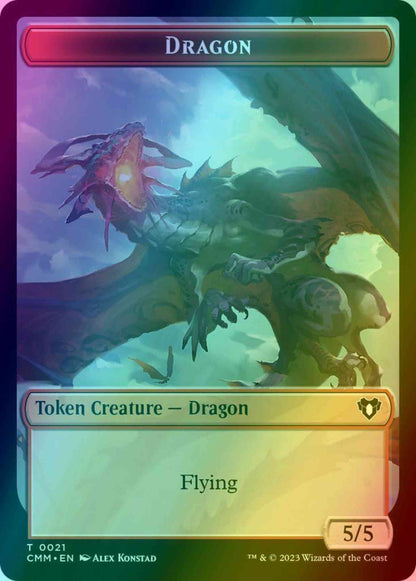 Dragon Token (21) // Thopter Token (47) [Commander Masters: Tokens] [Foil]