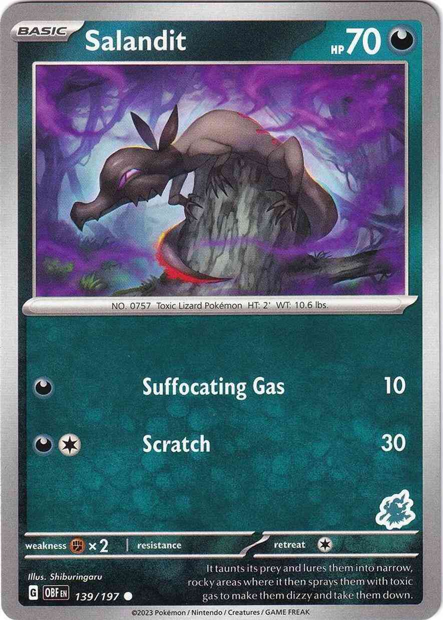 Salandit - 139/197 - Common - Darkrai Stamp [ba03-DRK7] [Non-Holo]