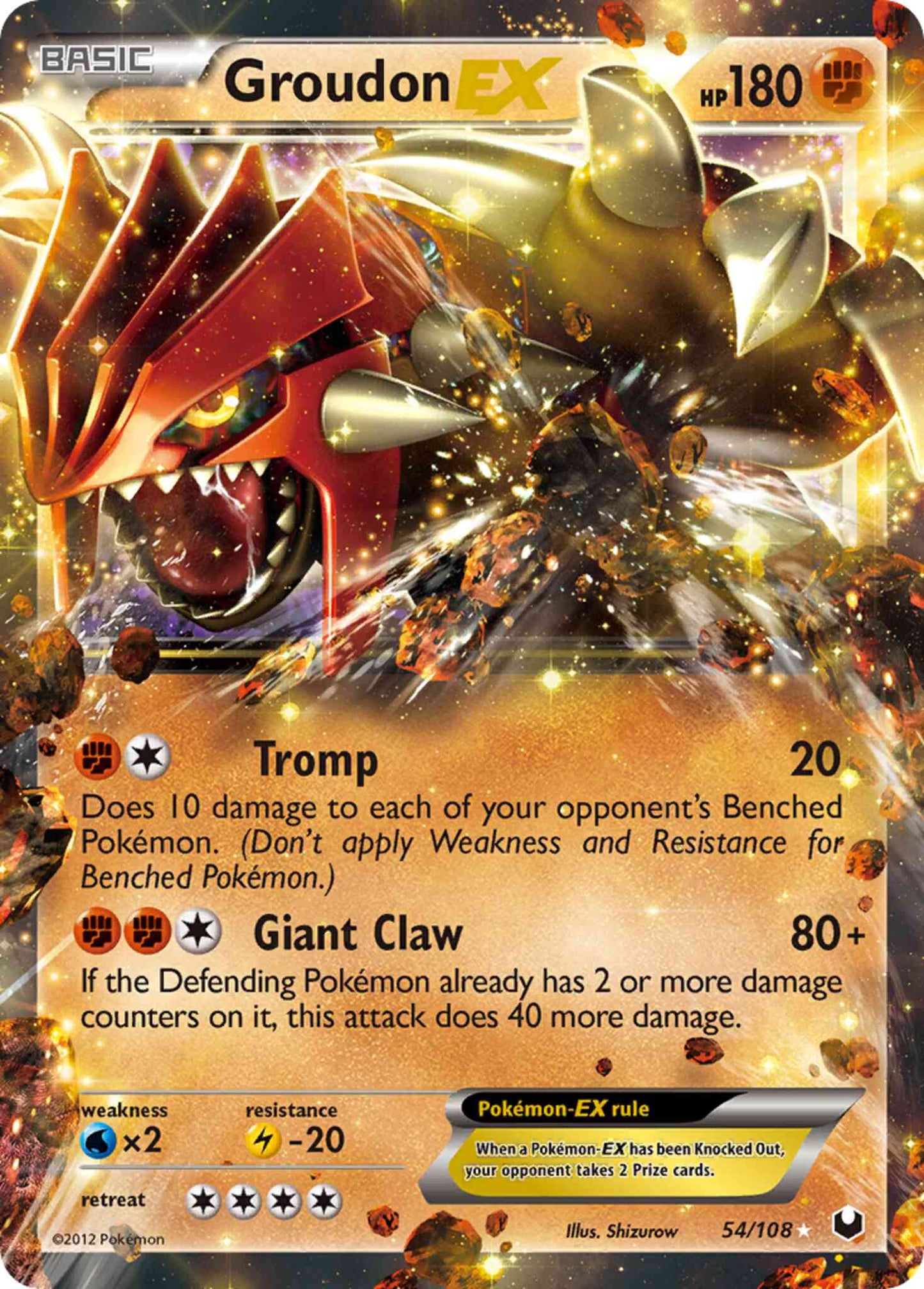 Groudon-EX - 54/108 - Rare Holo EX [bw5-54] [Ultra]