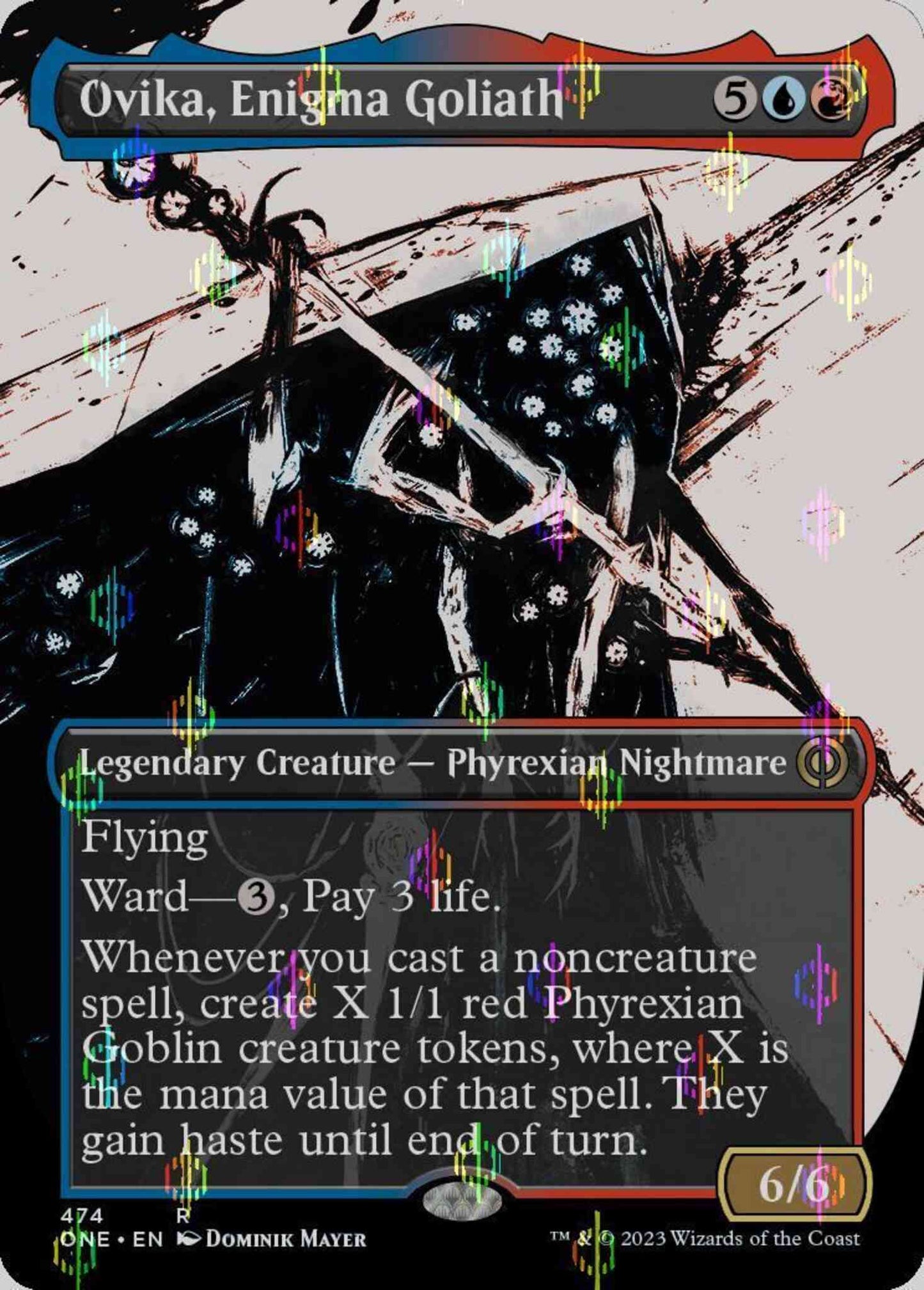 Ovika, Enigma Goliath [474] [Borderless] [Ichor] [Phyrexia: All Will Be One] [Compleat Foil]