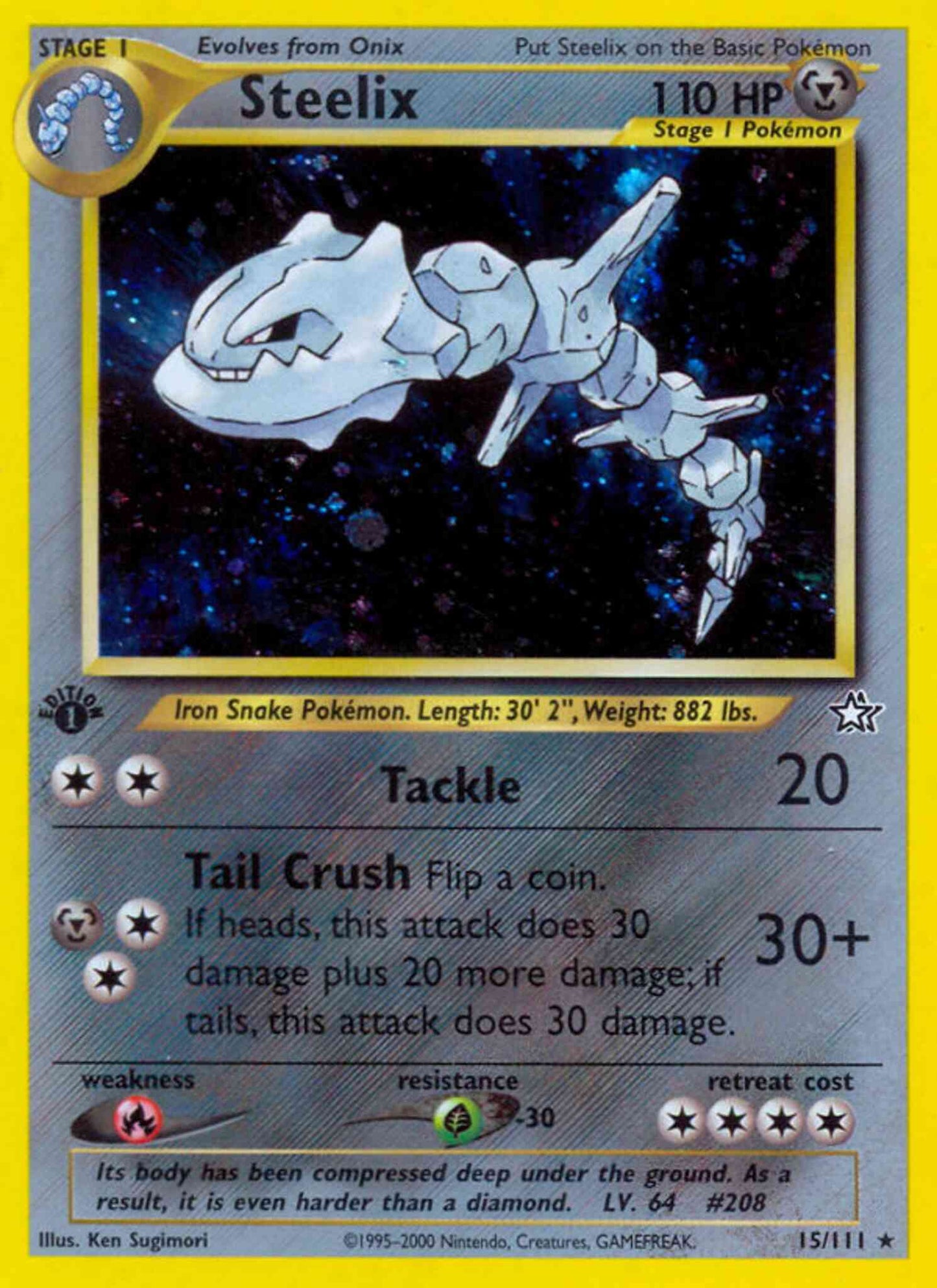 Steelix - 15/111 - Rare - 1st Edition [neo1-15] [Holo]