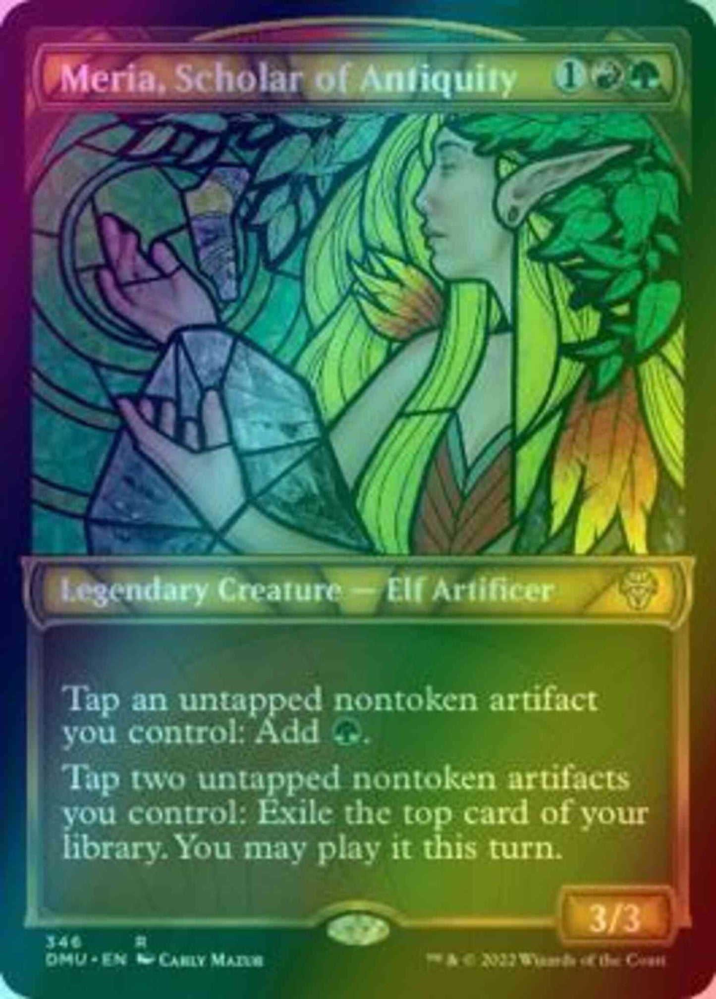 Meria, Scholar of Antiquity [346] [Stained Glass Showcase] [Dominaria United] [Textured Foil]