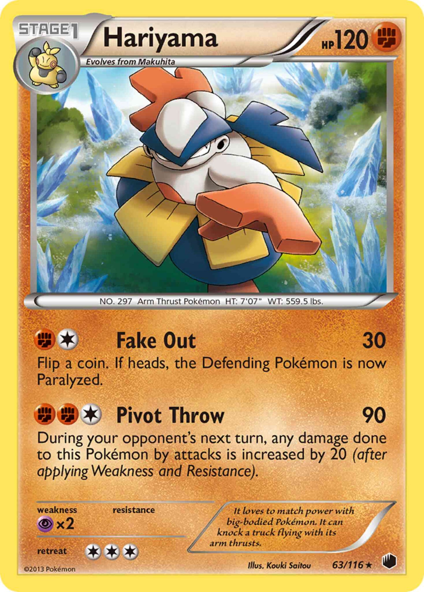 Hariyama - 63/116 - Rare [bw9-63] [Reverse Holo]