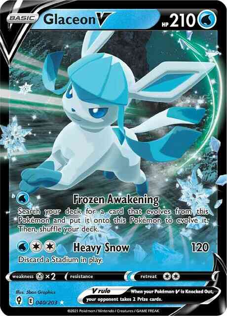 Glaceon V - 040/203 - Rare Holo V [swsh7-040] [Ultra]