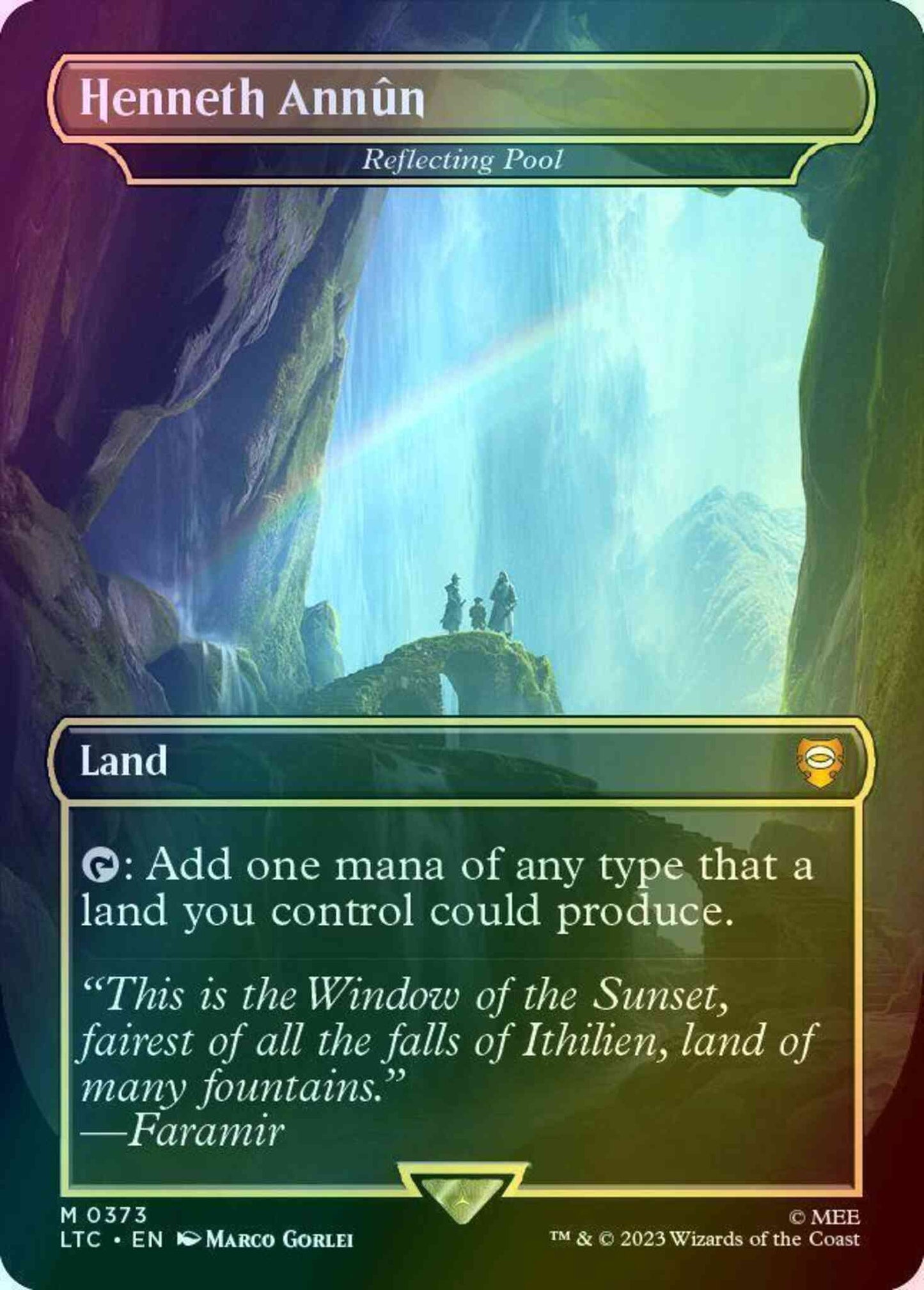 Henneth Annûn - Reflecting Pool [373] [Borderless] [Realms and Relics] [The Lord of the Rings: Tales of Middle-earth: Commander] [Foil]