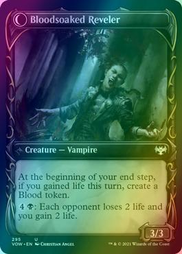 Restless Bloodseeker // Bloodsoaked Reveler [295] [Fang Frame Showcase] [Innistrad: Crimson Vow] [Foil]