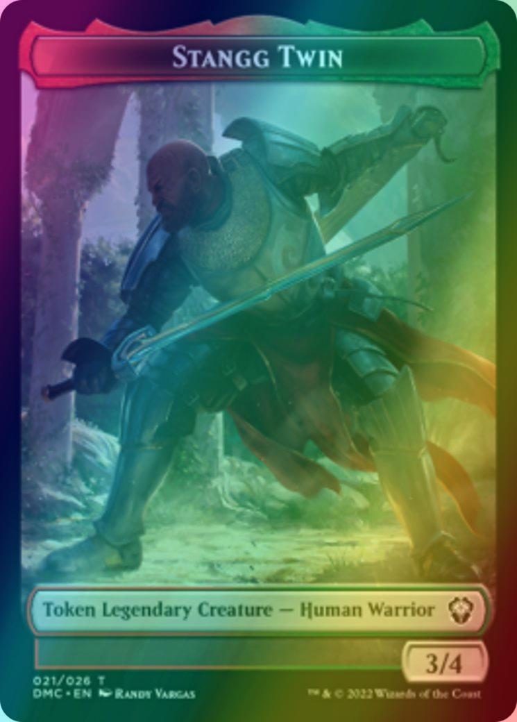 Phyrexian Token (08) // Stangg Twin Token (21) [DMU/DMC Set Symbol] [Dominaria United: Tokens] [Foil]
