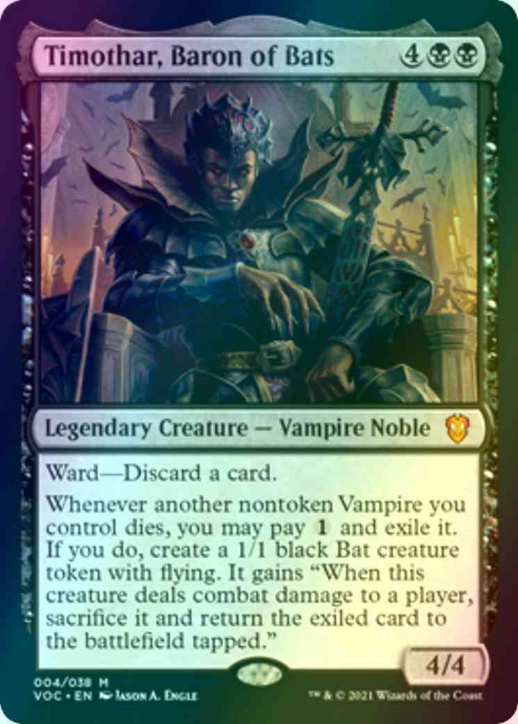 Timothar, Baron of Bats [4] [Innistrad: Crimson Vow: Commander] [Foil]