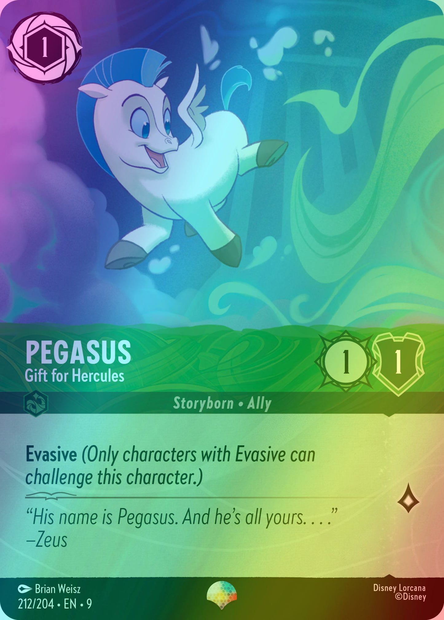Pegasus - Gift for Hercules (Epic) - 212/204 [Fabled] [Holofoil]