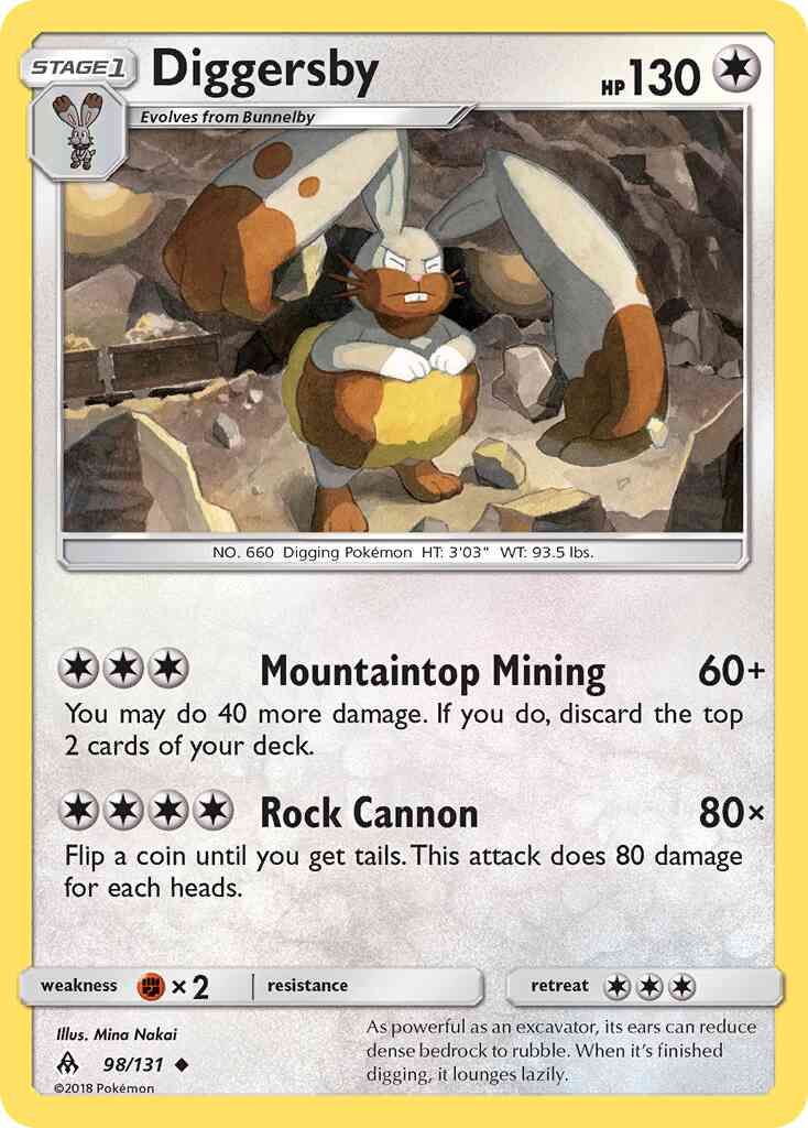 Diggersby - 98/131 - Uncommon [sm6-98] [Reverse Holo]