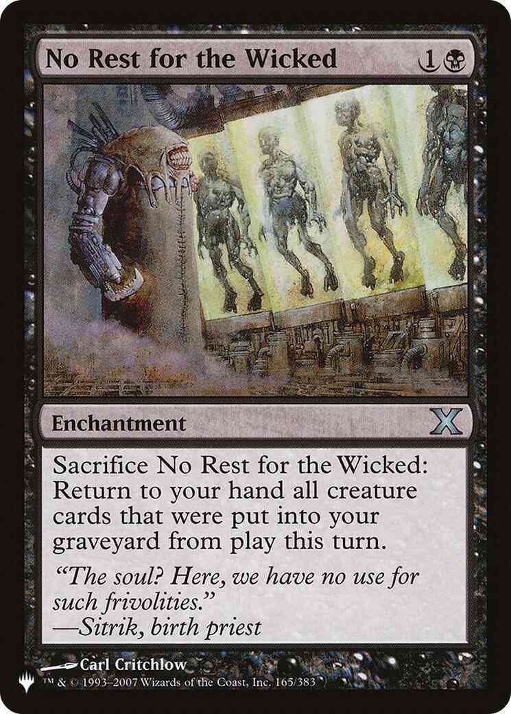 No Rest for the Wicked [10E-165] [The List] [Non-Foil]