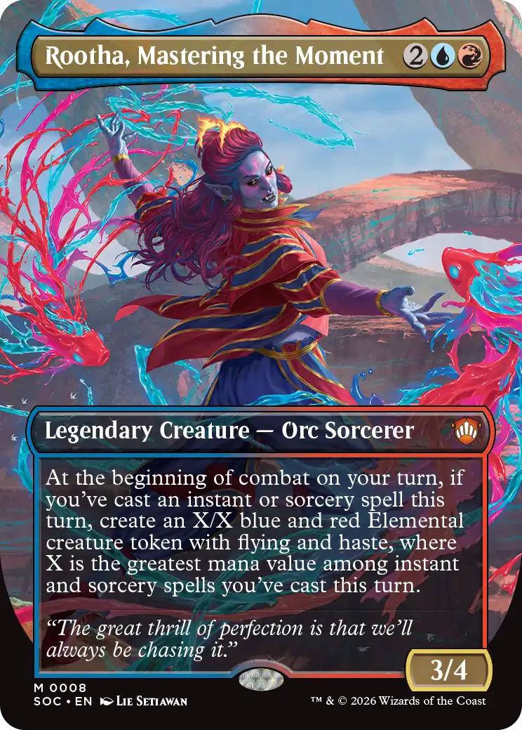 Rootha, Mastering the Moment [8] [Borderless] [Secrets of Strixhaven: Commander] [Non-Foil]