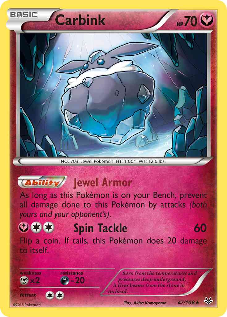 Carbink - 47/108 - Rare [xy6-47] [Reverse Holo]