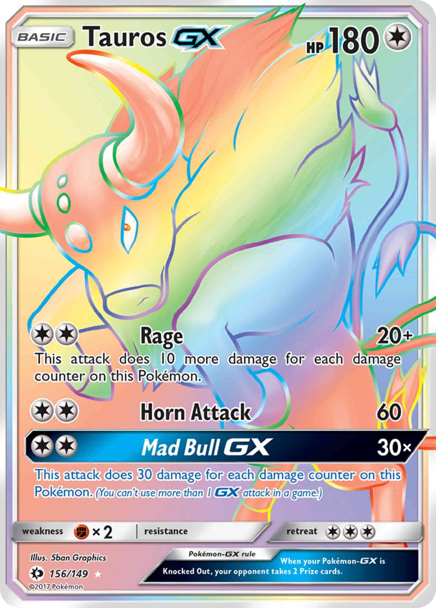 Tauros-GX - 156/149 - Rare Secret [sm1-156] [Secret]