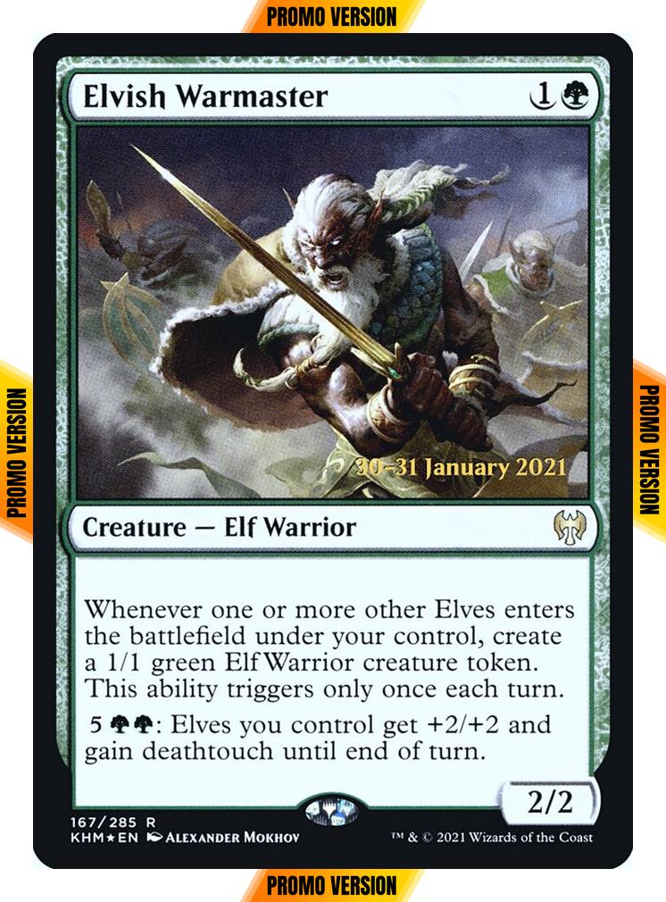Elvish Warmaster [Prerelease] [167s] [Kaldheim Promos] [Foil]