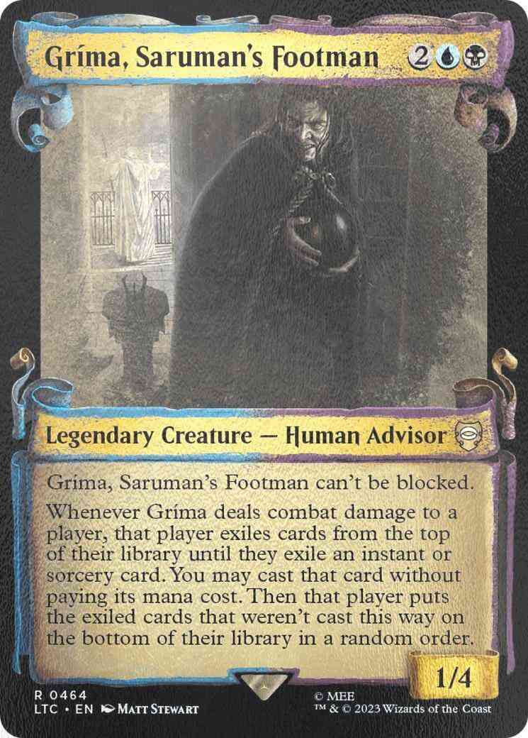 Gríma, Saruman's Footman [464] [Scrolls Showcase] [The Lord of the Rings: Tales of Middle-earth: Commander] [Silver Foil]