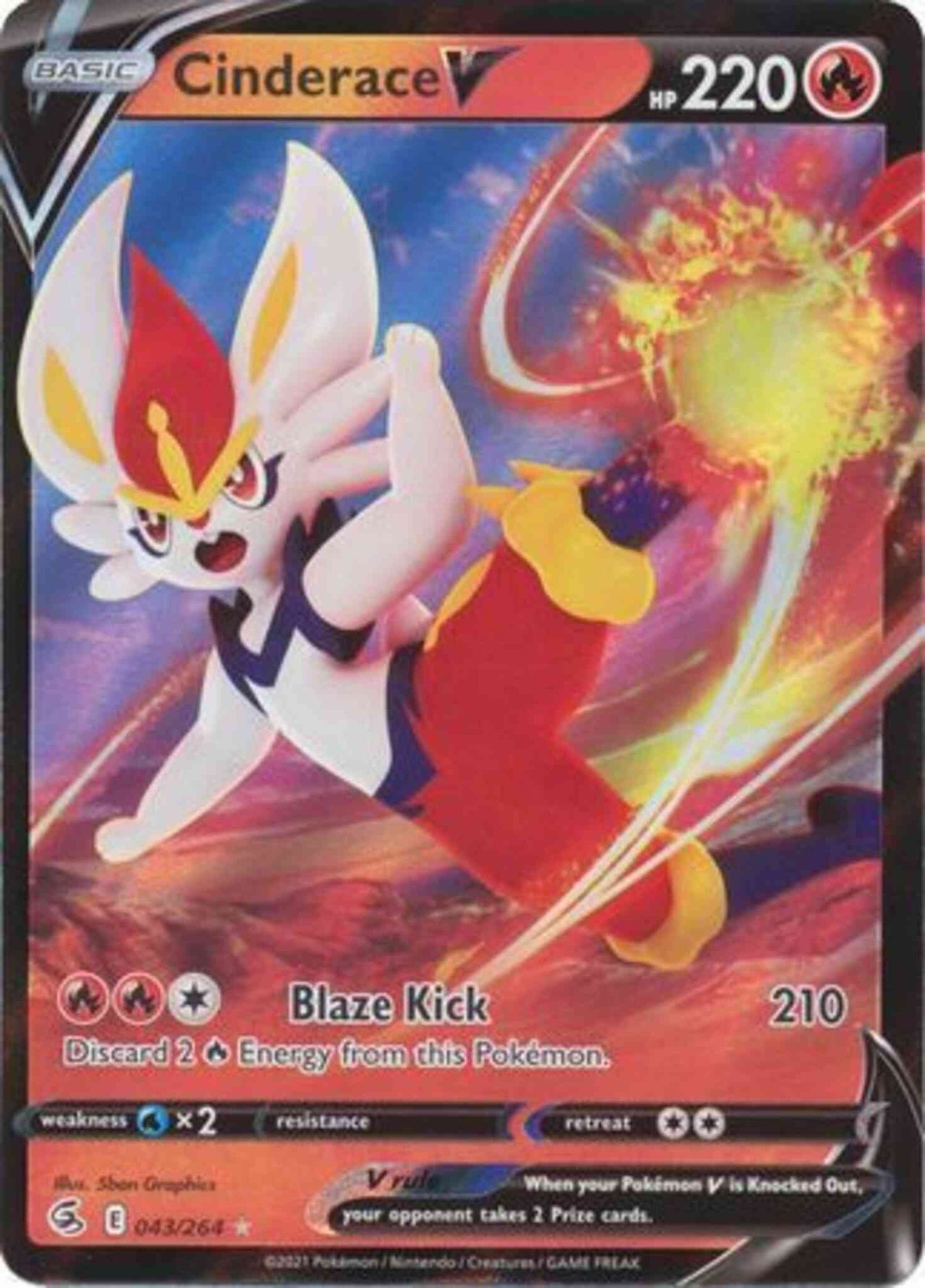 Cinderace V - 043/264 - Rare Ultra [SWSH8-043] [Ultra]