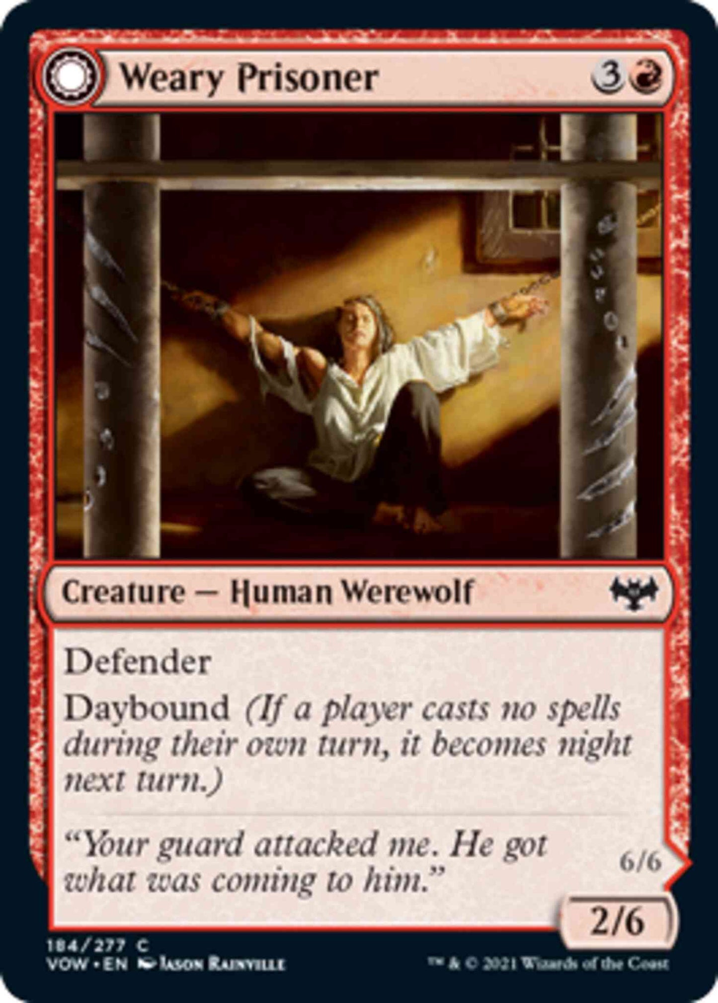 Weary Prisoner // Wrathful Jailbreaker [184] [Innistrad: Crimson Vow] [Non-Foil]