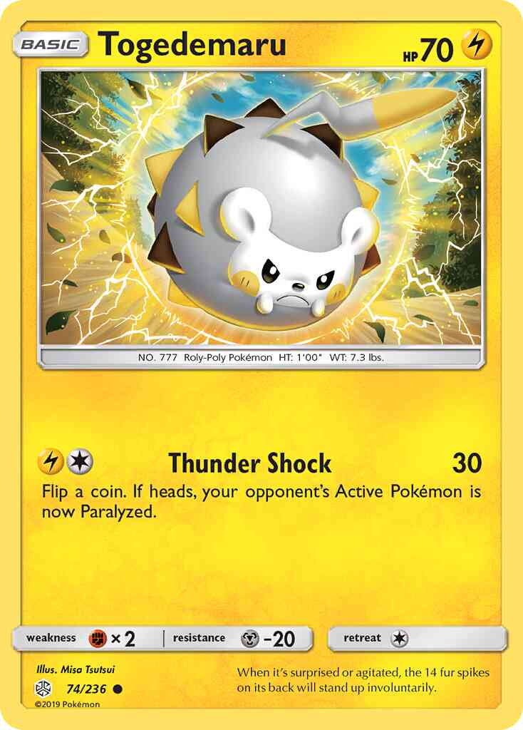 Togedemaru - 74/236 - Common [sm12-74] [Reverse Holo]